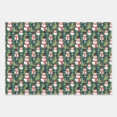 ホリデー雪だるまラッピング紙シート ラッピングペーパーシート (正面)