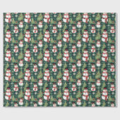 ホリデー雪だるまラッピング紙 ラッピングペーパー (フラット)