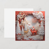 ホリデー飾りのクリスマスグリーティングカード シーズンカード (正面/裏面)