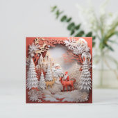 ホリデー飾りのクリスマスグリーティングカード シーズンカード (スタンド正面)