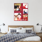 ホリデー魅力的ファミリーフォトコラージモノグラム キャンバスプリント (インサイチュ (寝室))