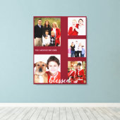 ホリデー魅力的ファミリーフォトコラージモノグラム キャンバスプリント (インサイチュ (ウッドフロア))