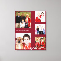 ホリデー魅力的ファミリーフォトコラージモノグラム