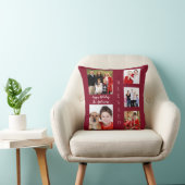 ホリデー魅力的ファミリーフォトコラージモノグラム クッション (椅子)