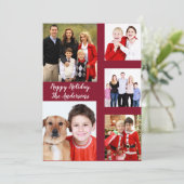 ホリデー魅力的ファミリーフォトコラージモノグラム シーズンカード (スタンド正面)