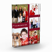 ホリデー魅力的ファミリーフォトコラージモノグラム フォトブロック (左)