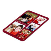 ホリデー魅力的ファミリーフォトコラージモノグラム マグネット (左側)