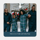 ホリデー魔法マガジンカバー – スタイルファミリーフォト メタルオーナメント (裏面)