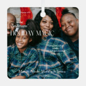 ホリデー魔法マガジンカバー – スタイルファミリーフォト メタルオーナメント (正面)