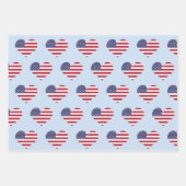 ホリデー7月4日ラッピング紙(3枚) ラッピングペーパーシート (正面3)