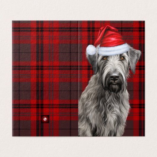 ホリデー アイリッシュ・ウルフハウンド 犬 レッド プリント クリスマス (外部フラット)