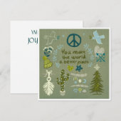 ホリデー アファメーション ピース ラブ ビーチ ギフト カード (正面/裏面)