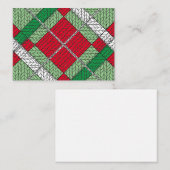 ホリデー アーガイル ニット 3.5x2.5 フラット カード / 水平 (正面/裏面)