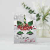 ホリデー ウィッシュ フェスティブ ユニコーン フェース シーズンポストカード (スタンド正面)