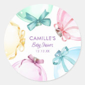 ホリデー ウィンター ガール ベビーシャワー ラウンドシール (正面)