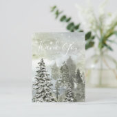 ホリデー ウィンター スノー フォレスト ありがとう カード ポストカード (スタンド正面)