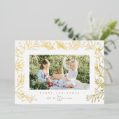 ホリデー ウィンター ボタニカル ブランチ フォト フォイル カード (立ち正面)