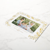 ホリデー ウィンター ボタニカル ブランチ フォト フォイル カード (回転した状態)