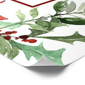 ホリデー エバーグリーン ブライダルシャワーの歓迎サイン ポスター (角)