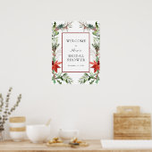ホリデー エバーグリーン ブライダルシャワーの歓迎サイン ポスター (キッチン)