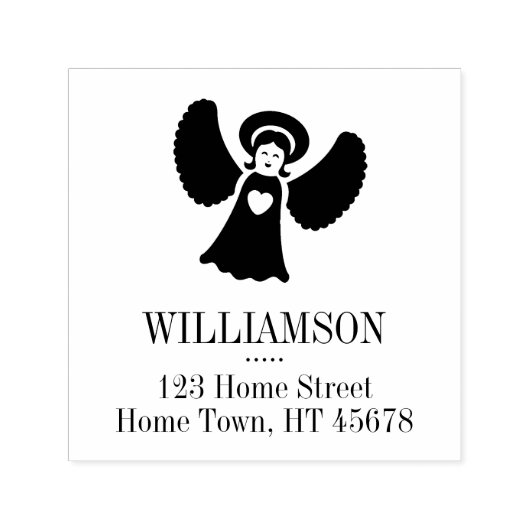 ホリデー エンジェル スクエア 返信先住所 セルフインキングスタンプ (デザイン)