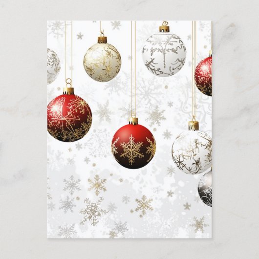 ホリデー オーナメント 赤 / 金 #1 シーズンポストカード (正面)