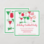ホリデー・カクテル・クリスマス・パーティー招待状 招待状 (正面/裏面)