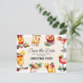 ホリデー・カクテル クリスマス・パーティー Save The Date シーズンポストカード (スタンド正面)