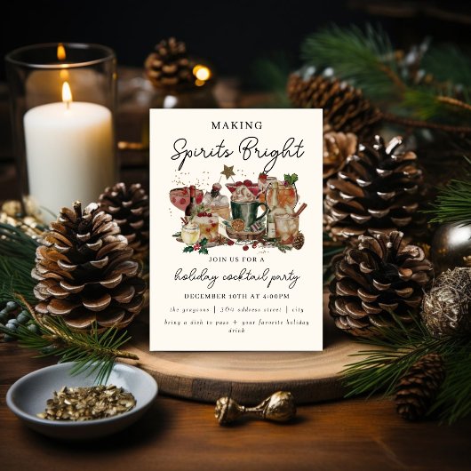 ホリデー カクテル パーティーの招待状 | クリスマスの精神を高める シーズンカード