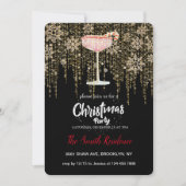 ホリデー カクテル フェスティブ ドリンク かわいい 招待状 (正面)