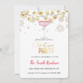 ホリデー カクテル フェスティブ ドリンク かわいい 招待状 (正面)