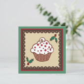 ホリデー カップケーキ 招待状 (スタンド正面)
