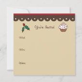 ホリデー カップケーキ 招待状 (裏面)