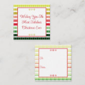 ホリデー カラーのミニ ノートカード (正面/裏面)