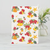 ホリデー カード ベル、ポインセチア、リボン、ホリー (スタンド正面)