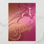 ホリデー カード  鹿 ピンク (正面)