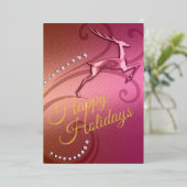 ホリデー カード  鹿 ピンク (立ち正面)