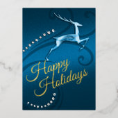 ホリデー カード  鹿 青 (正面)