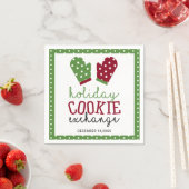 ホリデー・クッキー交換パーティーのクリスマス・オーブンミット スタンダードカクテルナプキン (インサイチュ)