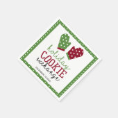 ホリデー・クッキー交換パーティーのクリスマス・オーブンミット スタンダードカクテルナプキン (角)