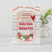 ホリデー・クッキー交換用メイソンジャー招待状 招待状 (スタンド正面)