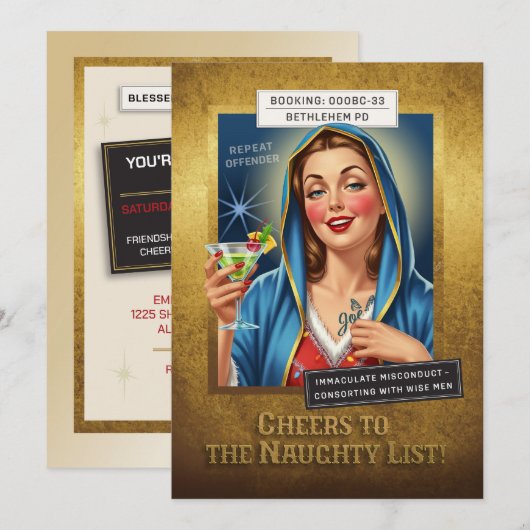 ホリデー・クライム・ユニット –  ヴァージン・メリー、ワルい、それともイイ？ 招待状 (正面/裏面)