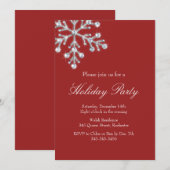 ホリデー・クリスタル・スノーフレーク（赤） 招待状 (正面/裏面)