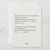 ホリデー・クリスマスカードの軍人家族 シーズンカード (裏面)