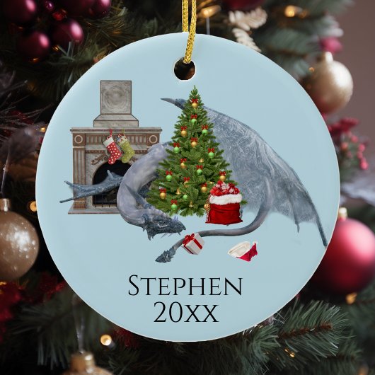 ホリデー・クリスマスツリー ファンタジー・ドラゴン セラミックオーナメント