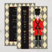 ホリデー、クリスマスパーティーの招待状、くるみ割り人形 招待状 (正面/裏面)