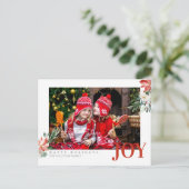 ホリデー クリスマス ジョイ フォト グリーティング ポストカード (スタンド正面)