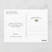 ホリデー クリスマス ジョイ フォト グリーティング ポストカード (裏面)