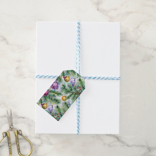 ホリデー クリスマス ツリー ギフト タグ (より糸付き)