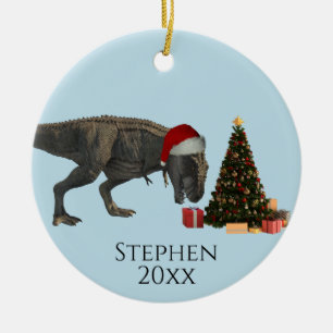 ホリデー クリスマス ツリー ティラノサウルス T-レックス セラミックオーナメント